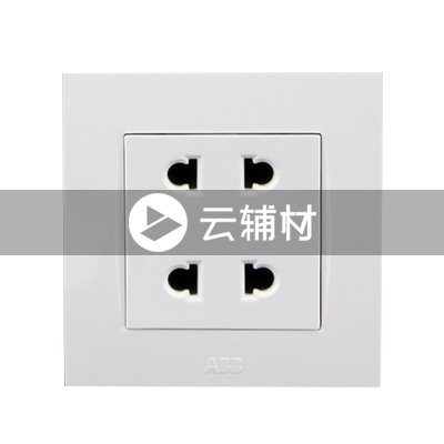 AU21244-WW 二位二极扁圆两用插座10A