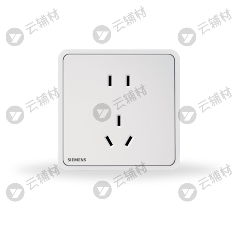 西门子睿绎辰曦白10A联体二三极插座