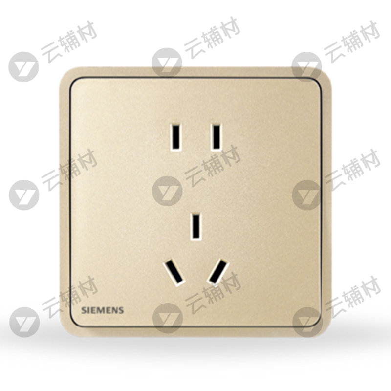 西门子睿绎星辉银10A联体二三极插座