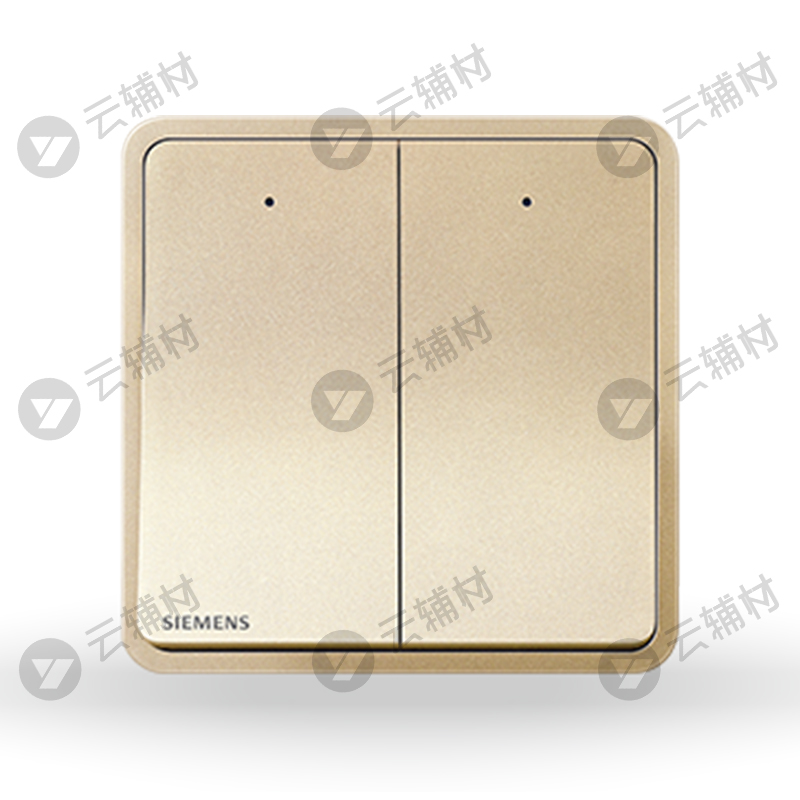 西门子睿绎日曜金16AX二位单控开关带LED指示