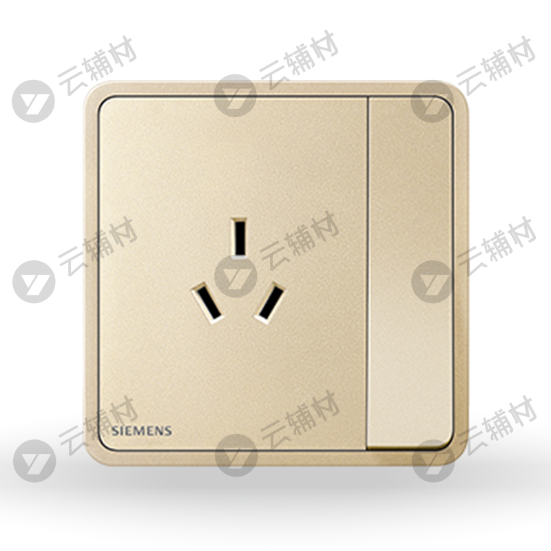 西门子睿绎日曜金16A三极带开关插座
