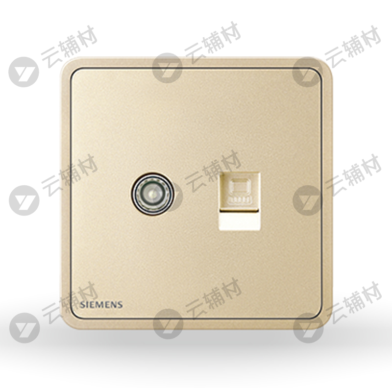 西门子睿绎日曜金电视+电脑(超5类)插座